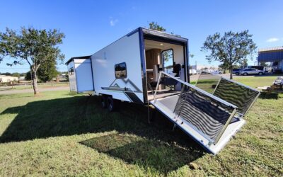 The LiV 270THS toy hauler with a slide-out, exterior